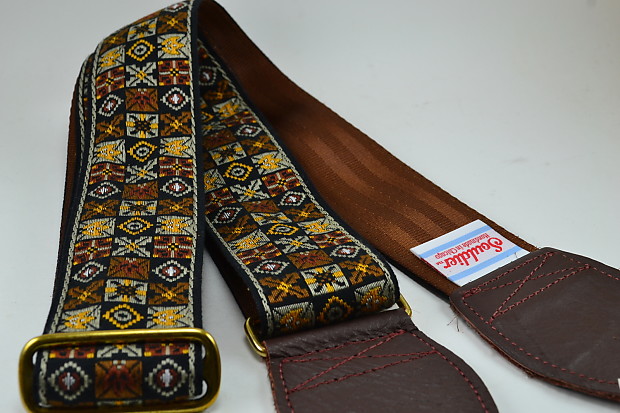 NEW! Souldier Guitar Straps - Woodstock Brown - Brown Seatbelt - Leather Ends image 1