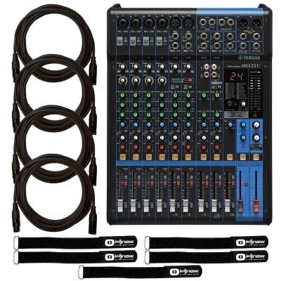 Yamaha MG12XU 12-Channel 6-Mic Input  Mixer with Built In Effects USB+XLR Cables image 1
