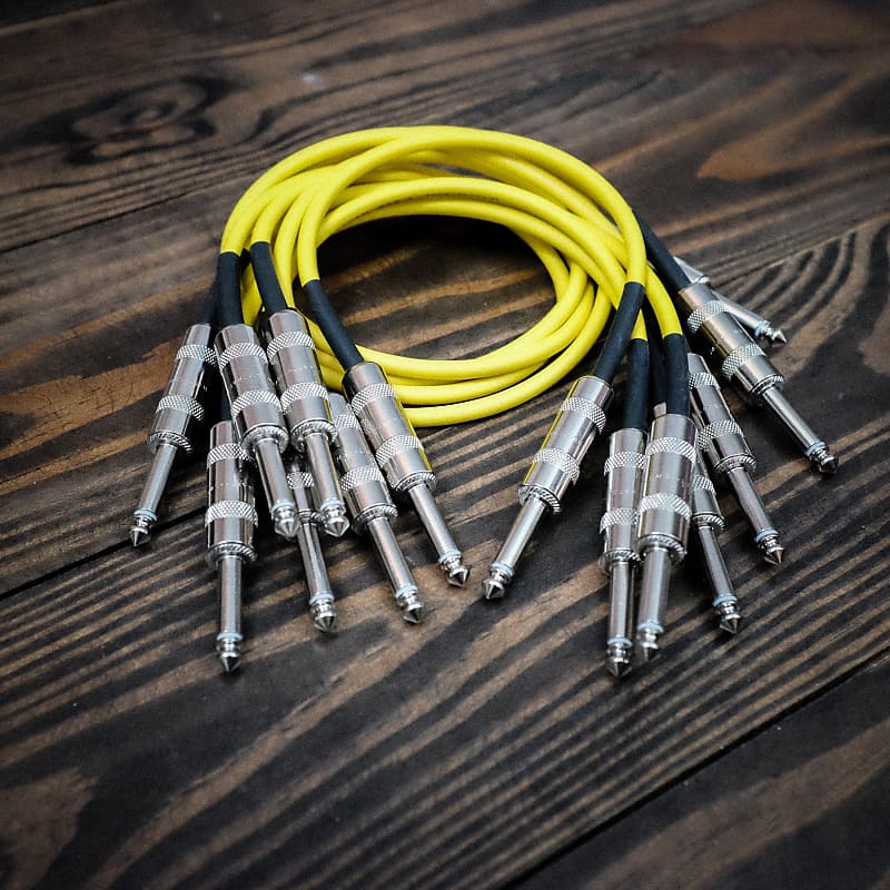 Lincoln ROUTE 24 VOLTS (7 PACK) / 1/4" TS Unbalanced Interconnect Gotham GAC-1 Large Format 5U Modular Patch Cable - 7 PACK YELLOW image 1