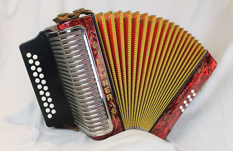 Hohner Corso ダイアトニックアコーディオン レッド Hohner Corso Diatonic Button Accordion GC MMM 2 Row 8 Bass
