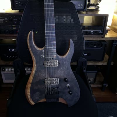 Halo Merus 7 String Headless Guitar California Buckeye Burl