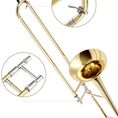 Eastar Bb Tenor Slide Trombone for Beginners Students, B Flat Brass Plated Trombone Instrument image 2