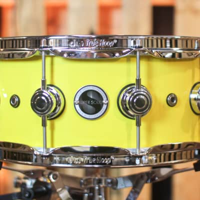 DW 5.5x14 Collector's Maple Solid Chrome Yellow Super Solid Snare Drum - SO#1288930 image 1
