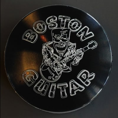 NEW BAREFOOT BUTTONS V1 - BLACK WITH BOSTON GUITAR LOGO image 1