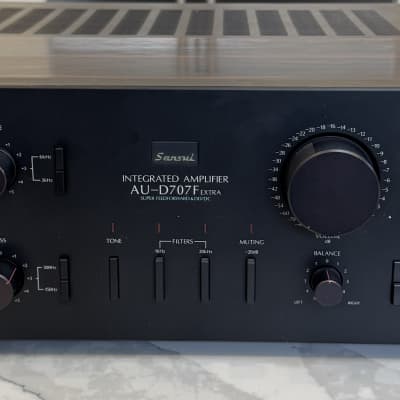 Sansui AU-D707F Extra (1980- Black and Walnut) | Reverb