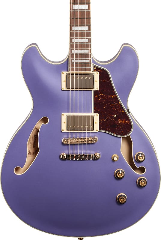 Ibanez AS73G Artcore Semi-Hollow Electric Guitar, Metallic Purple Flat image 1