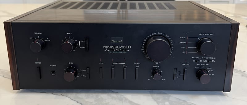 Sansui AU-D707F Extra (1980- Black and Walnut) | Reverb