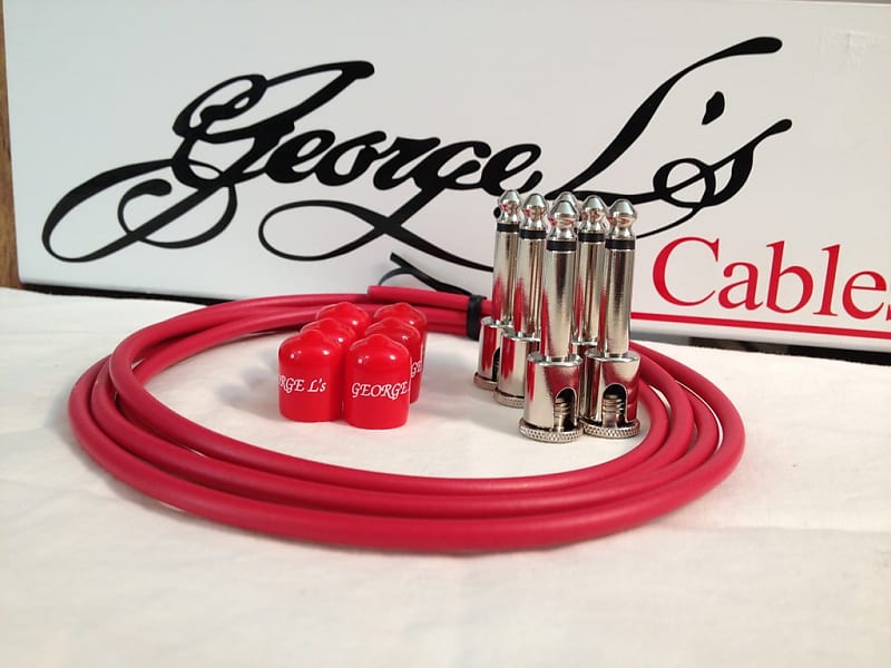 George L's 155 Guitar Pedal Cable Kit .155 Red / Red / Nickel - 6/6/6 image 1