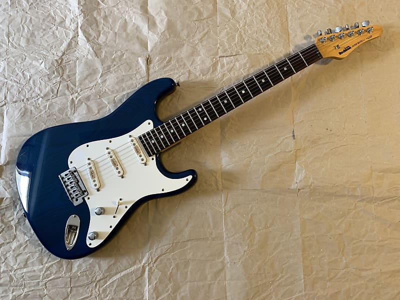 Rockoon Schaller Strat type electric guitar 1987 - Transparent Blue,  Kawai made in Japan Very Good Condition with Gigbag image 1