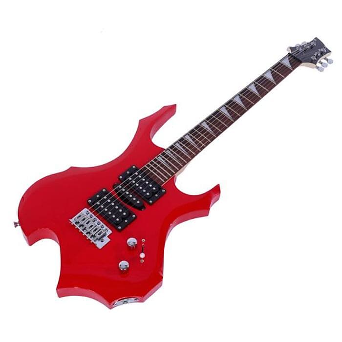 Glarry Flame Shaped Electric Guitar Kit With H-H Pickup, 20W AMP