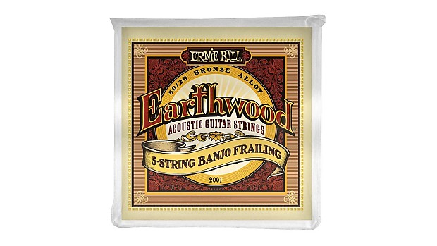 Ernie Ball 2061 Earthwood 80/20 Bronze 5-String Banjo Frailing Strings (10-24w) image 1