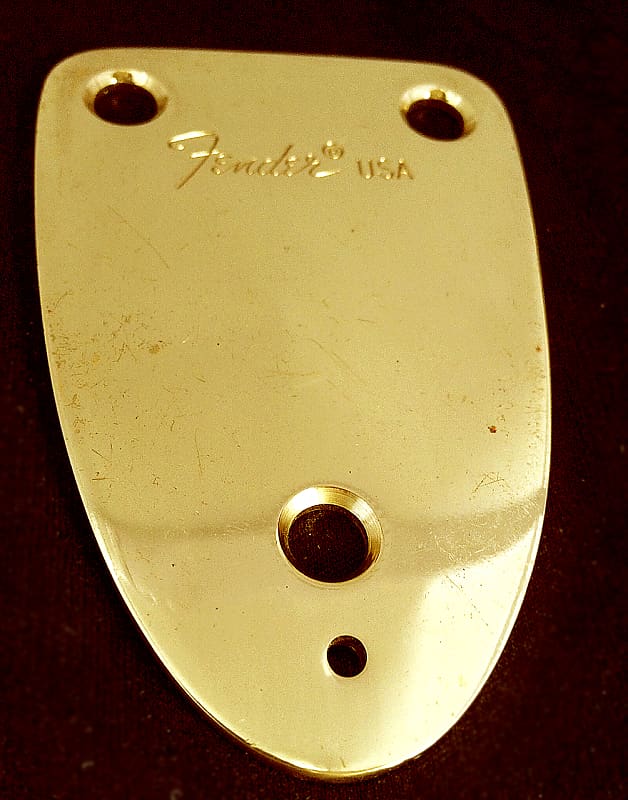 Fender Stratocaster Neck plate from late 70's Gold real Reverb