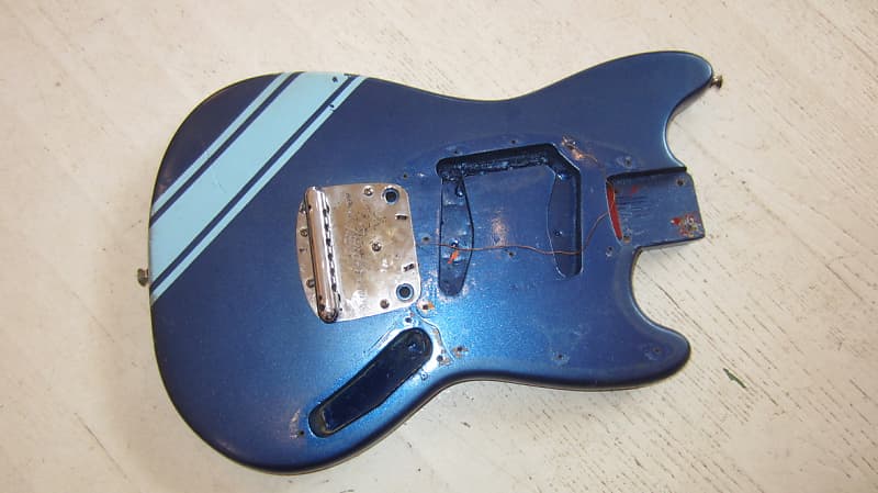 1960s Fender Mustang Body Blue Refinish Reverb 8265