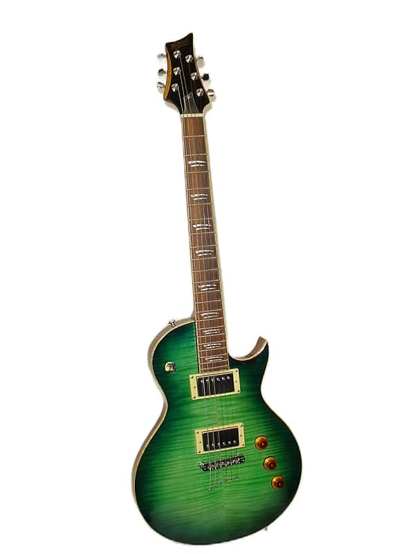 Mitchell MS450 Modern Single Cutaway Electric Guitar Aqua Reverb