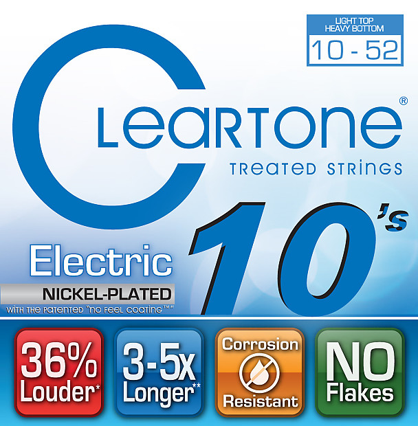 Cleartone 9420 Nickel Plated Electric Guitar Strings - Light/Heavy (10-52) image 1