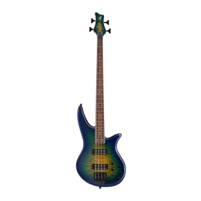 Jackson X Series Spectra Bass SBXQ IV 4-String, Laurel Fingerboard, Poplar Body, and Maple Neck Electric Guitar (Right-Handed, Amber Blue Burst) image 1