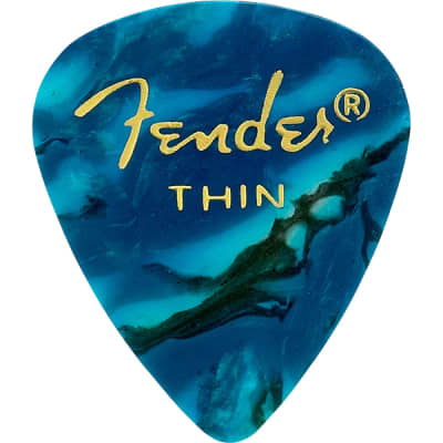 Fender Premium Celluloid 351 Shape Guitar Picks, Thin, Ocean Turquoise, 12-Pack image 1