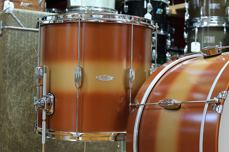 C&C Drum Company Player Date I 12x22 15x16 9x13 in Orange & Gold Duco