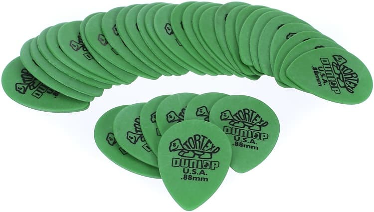 Dunlop Tortex Small Teardrop Guitar Picks - .88mm Green (36-pack) image 1