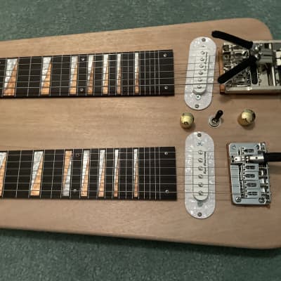 LAP STEEL guitar double neck Mahogany, home assembly open D and C6 with benders image 11