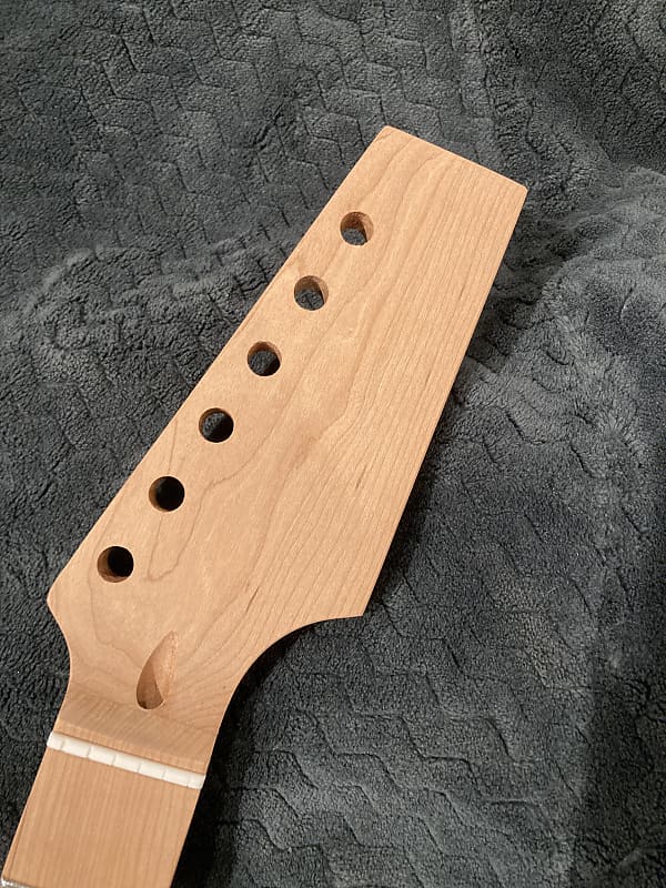 Guitar Neck Fits Stratocaster Roasted Maple, 9.5 radius, half | Reverb