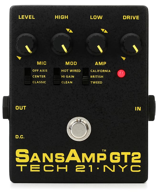 Tech 21 SansAmp GT2 Tube Amp Emulator Pedal (3pack) Bundle Reverb