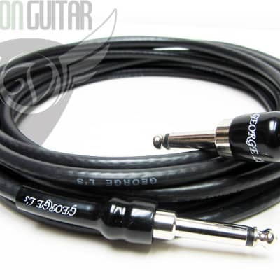 15' GEORGE L'S .225 GUITAR BASS Right Angle Cable Black