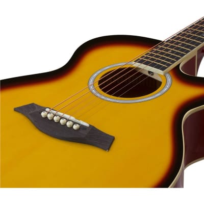 Tiger ACG1 Acoustic Guitar for Beginners, 3/4 Size, Sunburst image 2