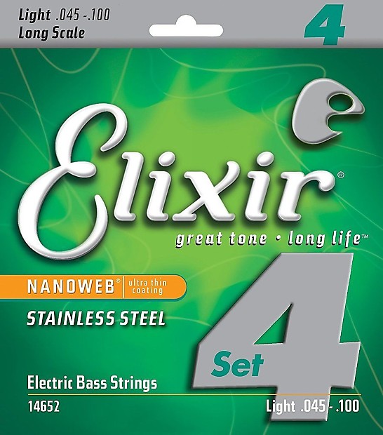 Elixir 14652 Nanoweb Stainless Steel Long Scale Bass Strings - Light (45-100) image 1