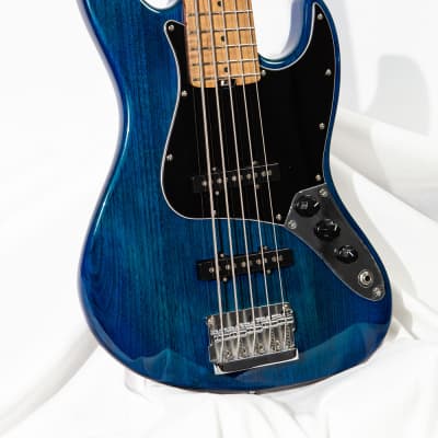 Bacchus Global WL5-ASH/RSM 2020 5 String Jazz Bass Blue Roasted Maple Amazing Neck US Seller image 4