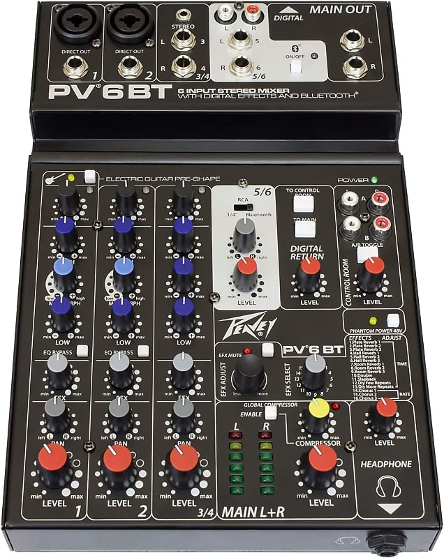 Peavey PV 6 Mixer with Bluetooth image 1