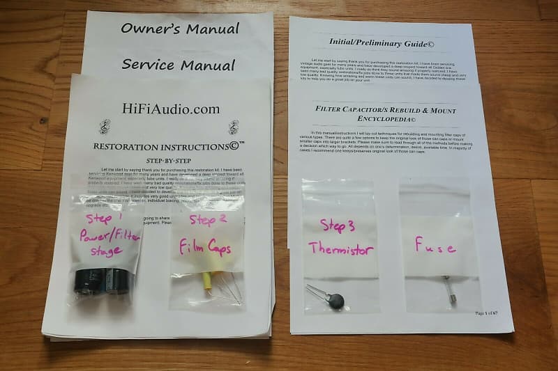 ALTEC A420 restoration kit filter capacitor repair rebuild fix  			