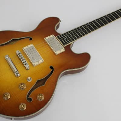 Eastman T185MX Thinline Archtop Electric Guitar, Goldburst image 2