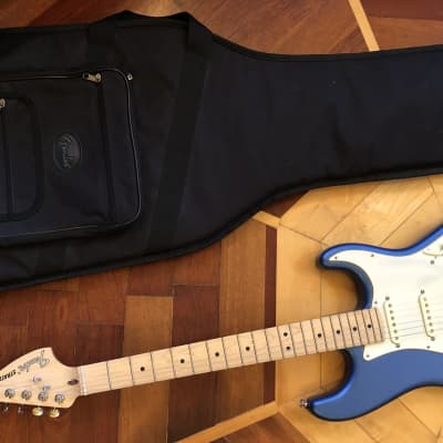 DISPLAY MODEL- Fender American Performer Stratocaster, Satin Lake Placid Blue Maple Neck, w/ Fender padded Gig Bag Case image 2