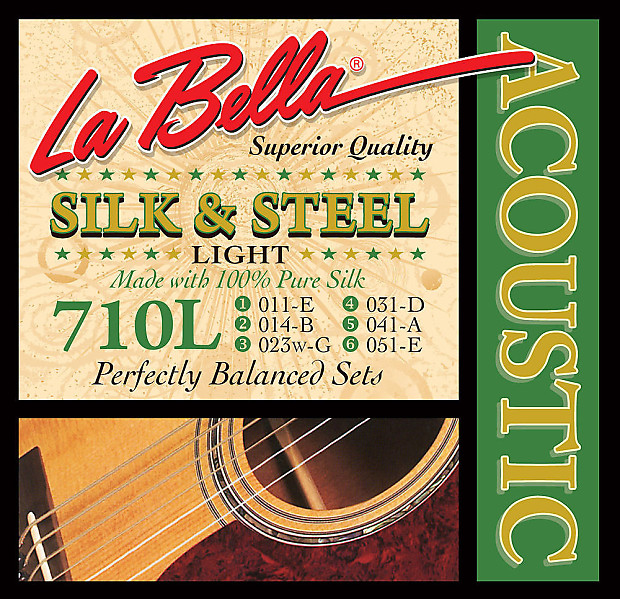La Bella 710L Silk and Steel Acoustic Guitar Strings - Light (11-51) image 1