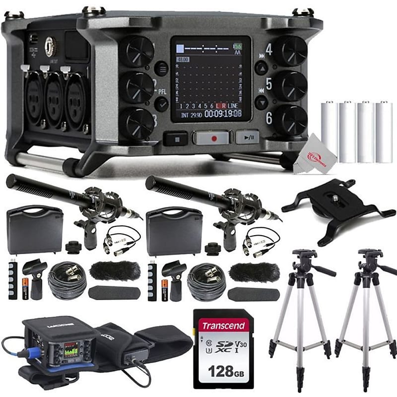 Zoom F6 6-Input / 14-Track Multi-Track Field Recorder + Two VidPro 1