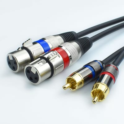 TISINO Dual RCA to XLR Cable, 2 RCA to 2 XLR Male HiFi Stereo Audio  Connection Microphone Cable Wire Cord Path Cable - 3.3 Feet