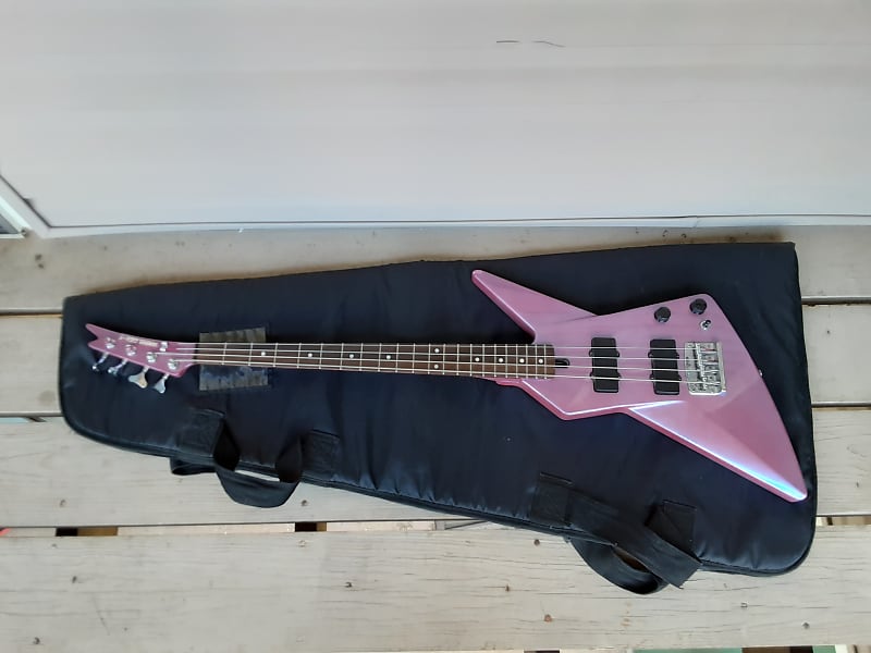 Vintage 1980's Yamaha EBX-1 Bass Guitar w/ Gig Bag! Pointy, Pink