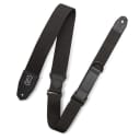 Levys 2 Inch Right Height Cotton Ripchord Guitar Strap Black