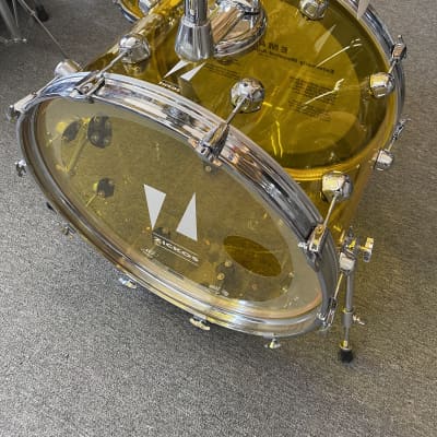 Zickos Late Model Yellow Acrylic Drum Set 22/16/12/10 - Rare image 3