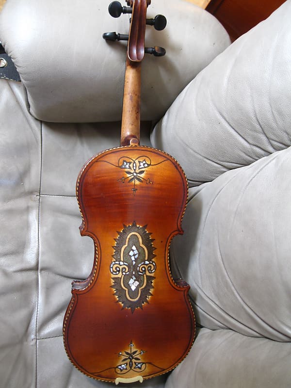 Vintage Violin with Beautiful Inlays, 4/4 c1880 image 1