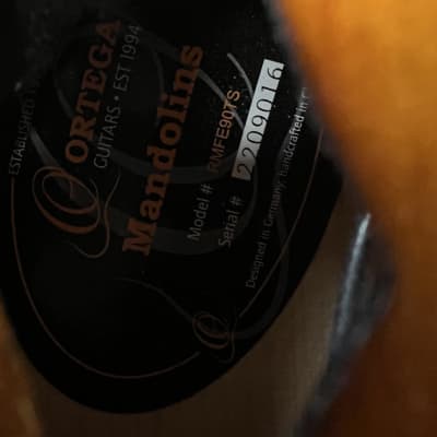 Ortega  RMFE90TS -F Style Mandolin Sunburst With Deluxe Gig Bag FREE WRANGLER DENIM STRAP image 6