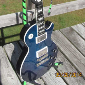 2004 Gibson Les Paul Standard Limited Edition; Manhattan Midnight Blue flame image 6