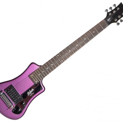 Hofner Shorty Electric Travel Guitar w/ Gig Bag - Purple image 1