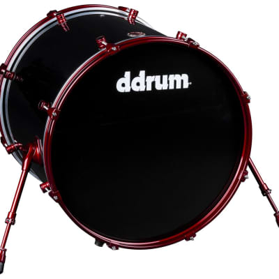 ddrum Reflex 20x22 bass drum Black on Red Kick Drum RF BD 20X22 BLK RED for sale