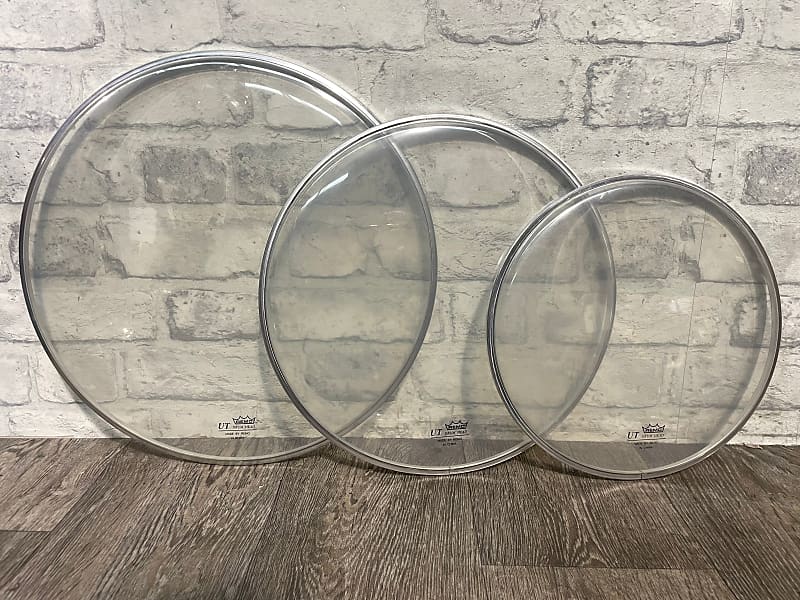 Remo UT Resonant Tom Fusion Size Drum Heads Skins Set Of 3 Reverb