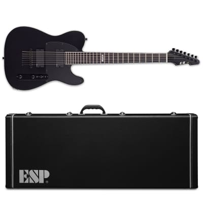 ESP E-II T-B7 Baritone Black Satin BLKS 7-String Electric Guitar + Hard Case TB7 T B7 - BRAND NEW for sale