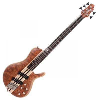 Cort A5BEYONDOPBN Single Cutaway Bubinga Top on Ash Body Multi-Scale 5-Electric Bass Guitar w/Hard Case image 1