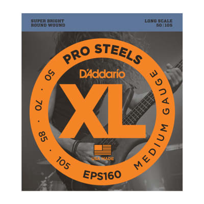D’Addario EPS160 ProSteels Bass, Medium, 50-105, Long Scale image 1