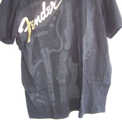 Fender guitar logo black T-Shirt,  pre-owned, good condition, size L. image 2